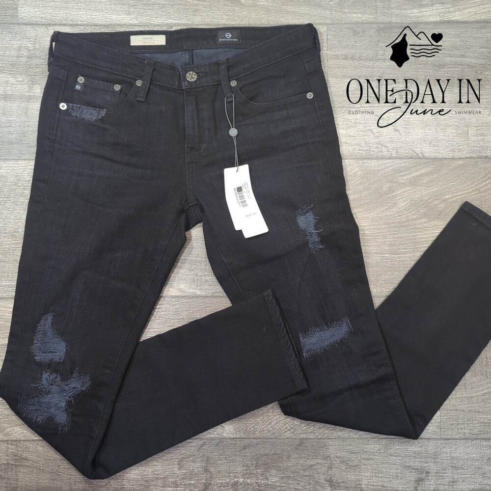 AG Adriano Goldschmied Stilt Cigarette Jeans Distressed Skinny NWT $235 Size 4